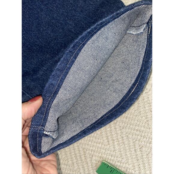 Levis 517 Jeans Men Boot Cut Blue Dark Wash Denim Cotton 35x30 Hemmed Leg 28" - Picture 6 of 11